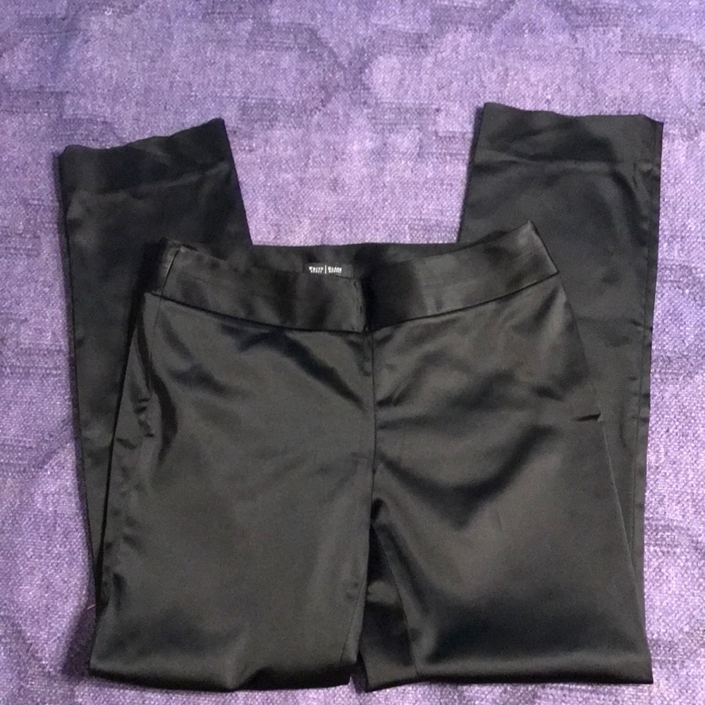 Silky black pants.